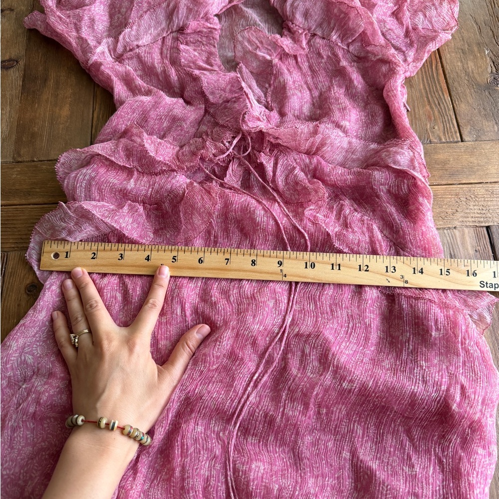 Doen Antoinette Dress in Carnation Garden Bloom - XS, 100% Silk - Picture 10 of 11